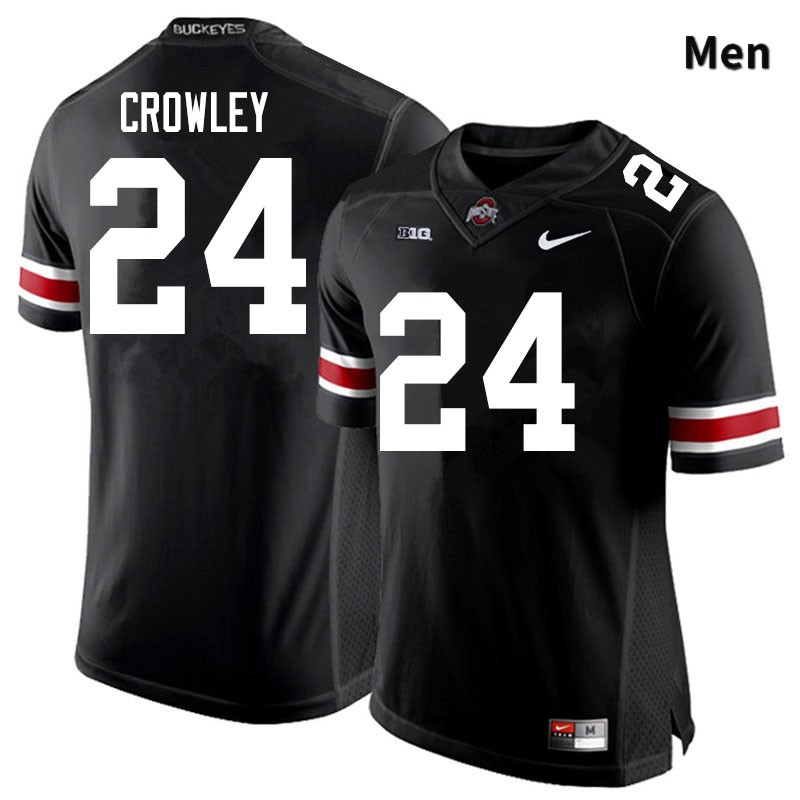 Ohio State Buckeyes Marcus Crowley Men's #24 Black Authentic Stitched College Football Jersey